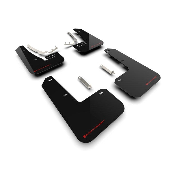 Rally Armor 22-25 VW MK8 Golf GTI and Golf R Black UR Mud Flap with Red Logo