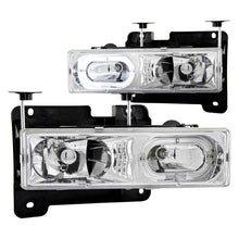 Load image into Gallery viewer, ANZO 1988-1998 Chevrolet C1500 Crystal Headlights with Halo, Chrome Housing, Clear Lens – Pair