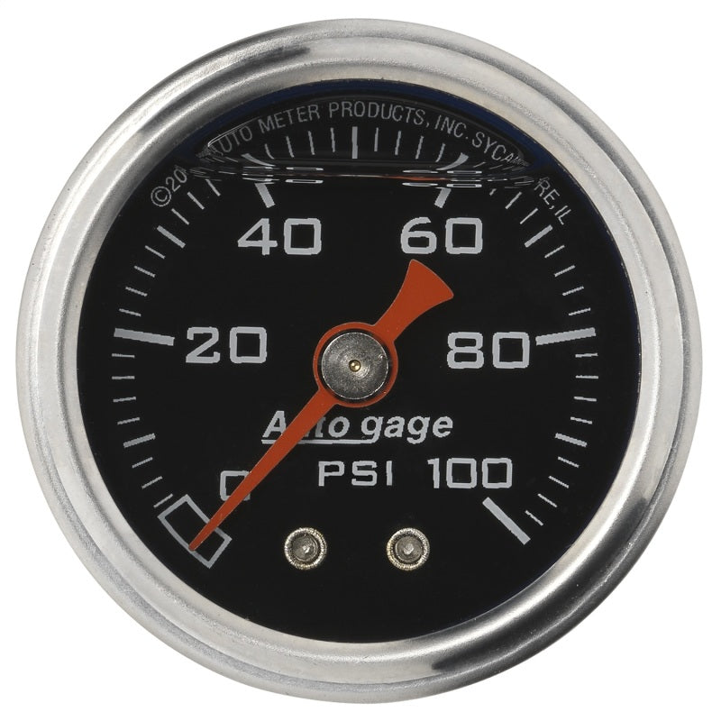 AutoMeter AutoGage 1.5-inch Liquid Filled Mechanical Fuel Pressure Gauge - 0-100 PSI