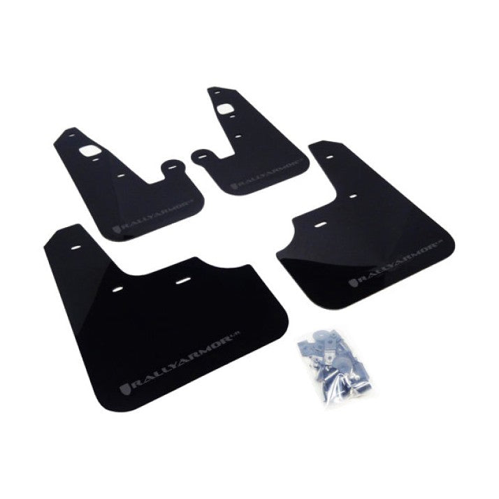 Rally Armor 07-17 Mitsubishi Lancer Black UR Mud Flap with Grey Logo