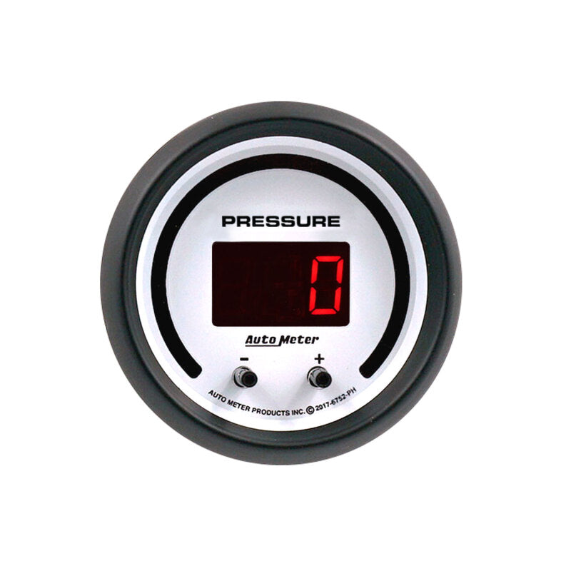AutoMeter Phantom Elite Digital Fluid Pressure Gauge 52.4mm - 0-1600 PSI / 0-110 BAR with Dual Readings and Custom Alarms