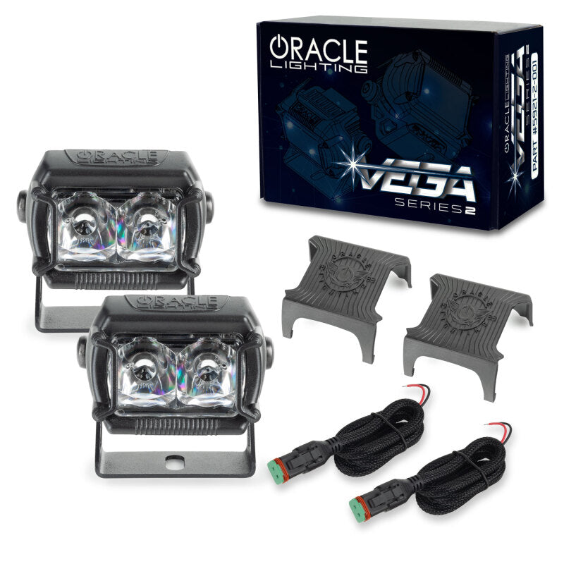 ORACLE Lighting Vega Series 2 LED Light Pod Spotlights with Interchangeable Lenses and Black-Out Cover