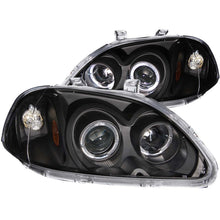 Load image into Gallery viewer, ANZO 1996-1998 Honda Civic Projector Headlights with Halo, Black Housing, Clear Lens – Pair