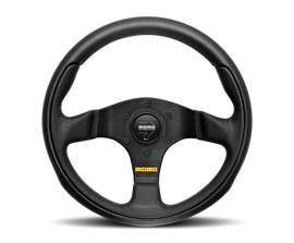 MOMO Team 300mm Steering Wheel with Black Leather and Black Spokes - Part Number momTEA30BK0B
