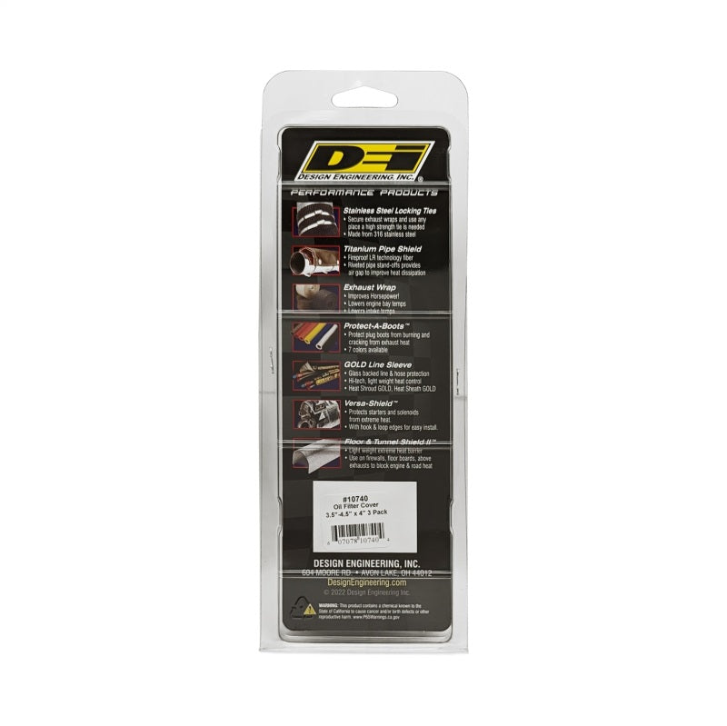 DEI Oil Filter Heat Shield 3.5 x 4.5 x 4 Inches - Pack of 3