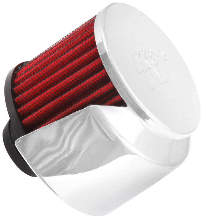 K&N Engineering 62-1516 Chrome Crankcase Vent Filter with Deflector Shield