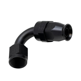 DeatschWerks 8 AN Female Flare Swivel Hose End with PTFE | Anodized Matte Black Part DWK6-02-0875-B