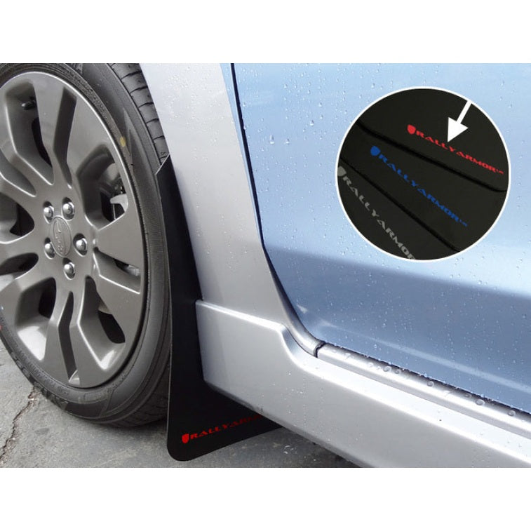 Rally Armor 12-16 Subaru Impreza 4D/5D UR Mud Flap with Red Logo, Black