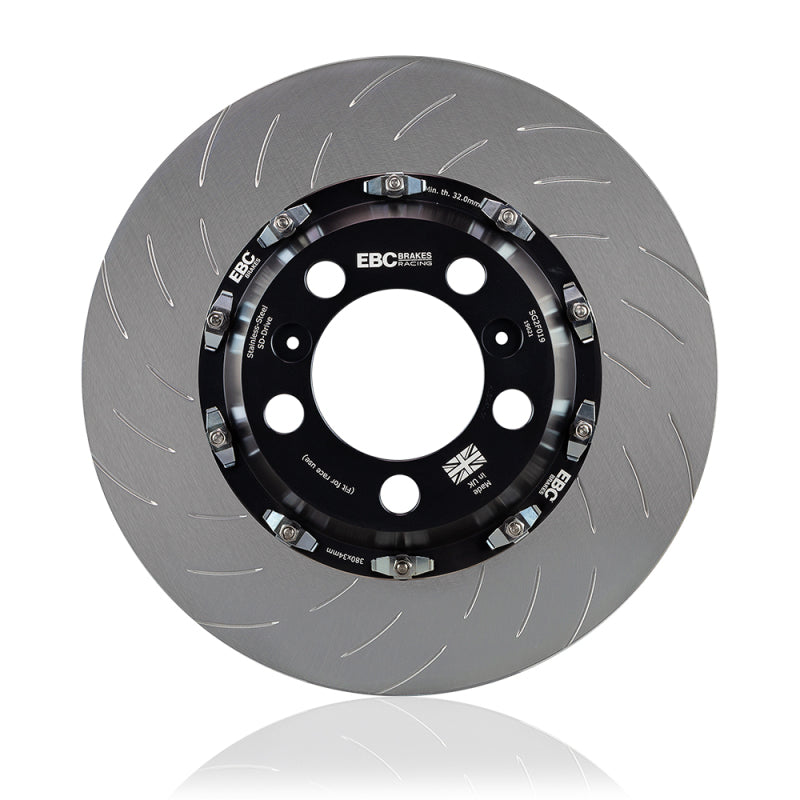 EBC Racing 2016+ Ford Focus RS 2 Piece SG Racing Front Rotors - Vented Floating Disc with Brembo Style Caliper Mounts