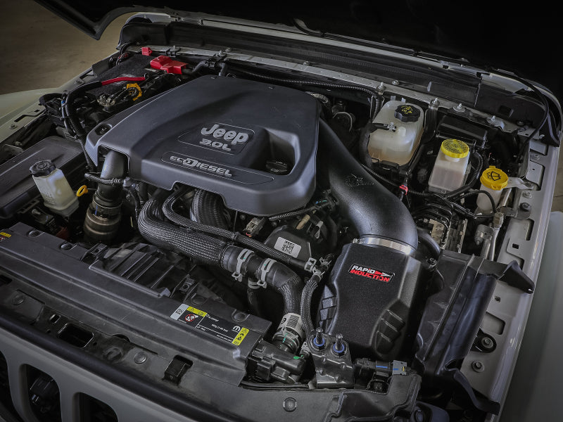 aFe Rapid Induction Cold Air Intake System with Pro DRY S Filter for Jeep Wrangler and Gladiator 2020-2021 V6 3.0L EcoDiesel