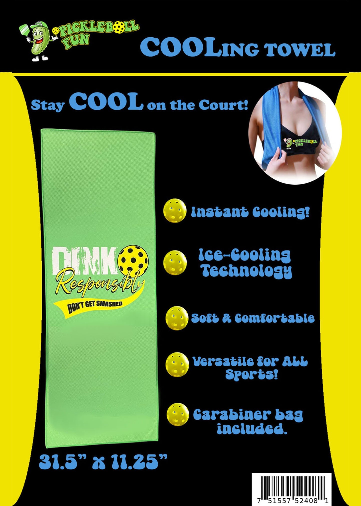 DINK RESPONSIBLY/DONT GET SMASHED Cooling Towel