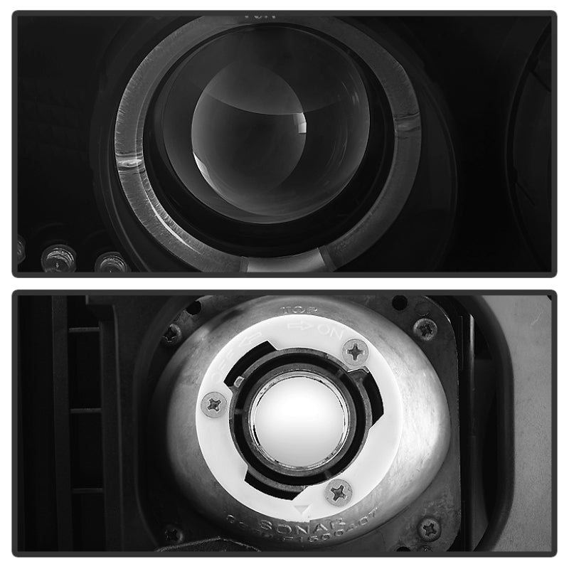 Spyder GMC Sierra 1500/2500 1999-2006 Projector Headlights with LED Halo and Black Smoke Finish