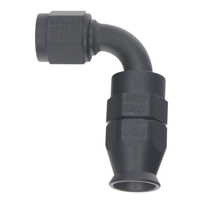 DeatschWerks 6AN Female Swivel 90-Degree Hose End PTFE with Olive Insert - Anodized Matte Black