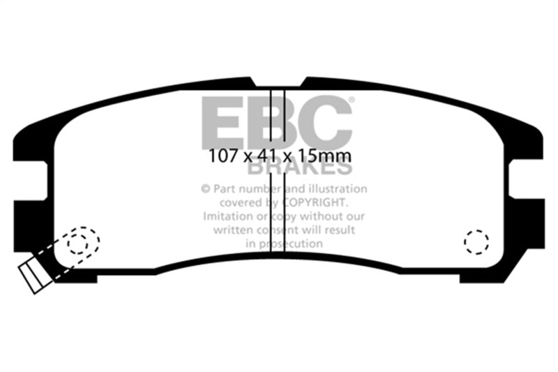 EBC DP4738R Yellowstuff Rear Brake Pads for Mitsubishi Eclipse, Eagle Talon and Chrysler Sebring