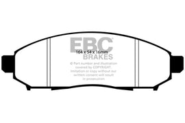 EBC DP41747R Yellowstuff Front Brake Pads for 2005+ Nissan Frontier and 2011 Suzuki Equator