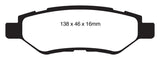 EBC Redstuff Ceramic Low Dust Rear Brake Pads for Chevrolet Camaro and Cadillac CTS * Part Number EBCDP31829C