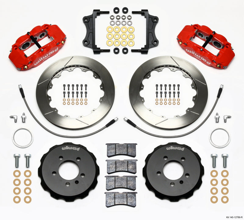 Wilwood Narrow Superlite 6R Front Hat Kit * 12.88-inch Red Brake Kit for 2006-2012 Volkswagen GTI