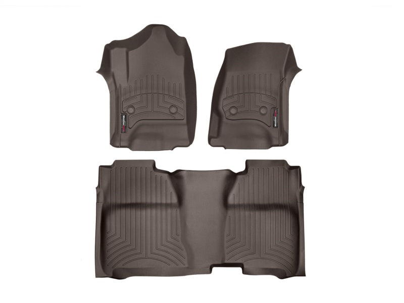 WeatherTech FloorLiner DigitalFit for GMC Sierra 1500 and Chevrolet Silverado 1500 - Front and Rear, Cocoa