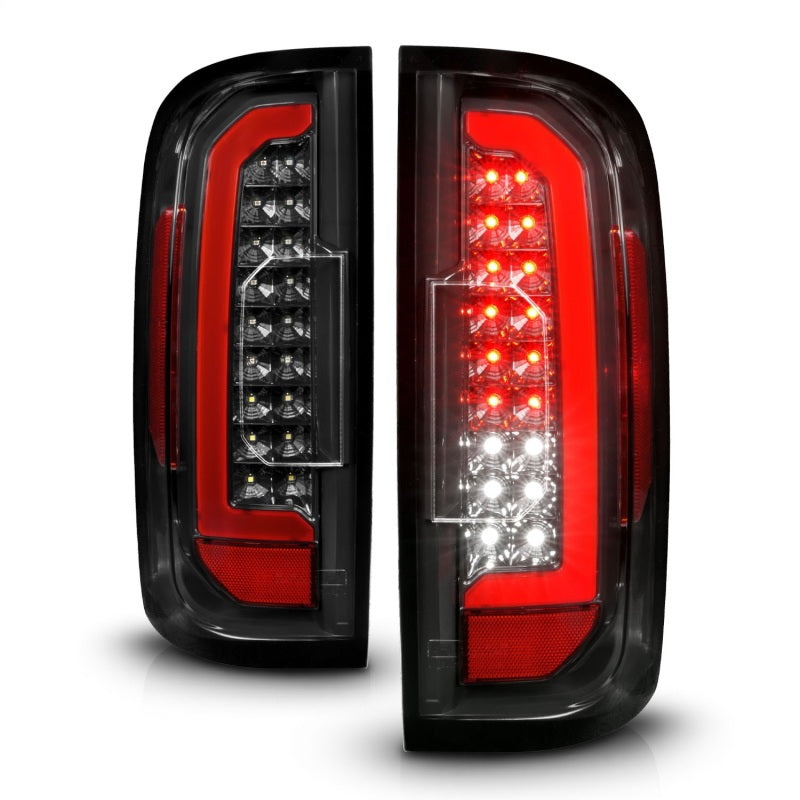 ANZO 15-21 GMC Canyon Full LED Taillights with Red Lightbar, Black Housing, Clear Lens