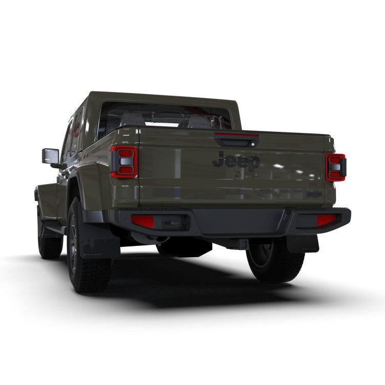 Rally Armor UR Series Black Mud Flaps with Metallic Black Logo for Jeep Gladiator (2020-2024)
