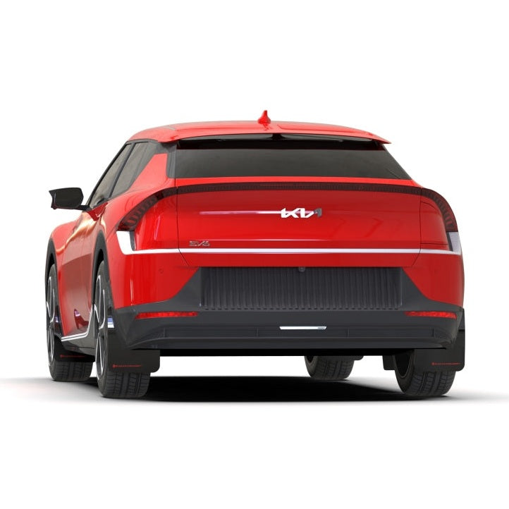 Rally Armor 22-24 Kia EV6 Black UR Mud Flap with White Logo