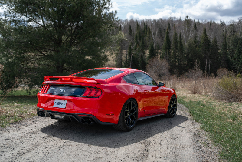 MBRP Armor BLK Series 2.5-Inch Black Coated Non-Active Dual Axle Back Exhaust System for 2018-2022 Ford Mustang GT