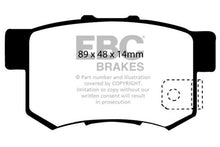 Load image into Gallery viewer, EBC Yellowstuff Rear Brake Pads for Honda Accord and Prelude * Part Number EBC DP41193R