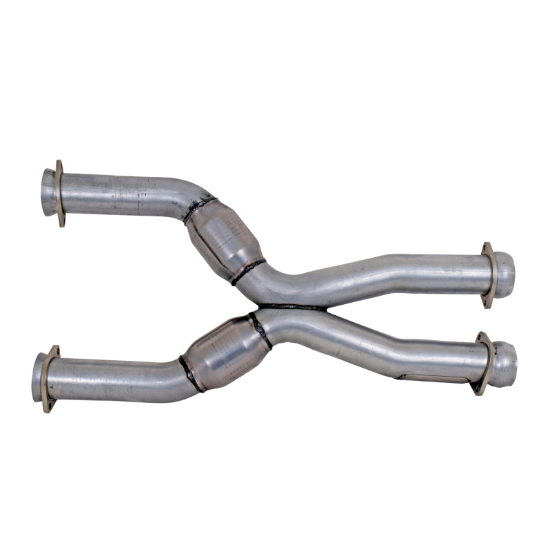 BBK 79-04 Mustang Coyote Swap Short Mid X Pipe with Catalytic Converters for BBK Long Tube Headers