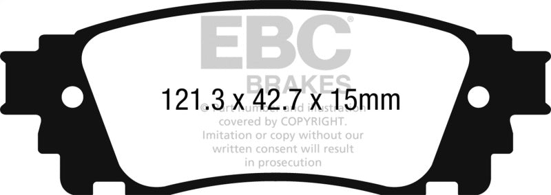 EBC Redstuff Ceramic Low-Dust Rear Brake Pads DP32262C for Lexus NX and Toyota C-HR