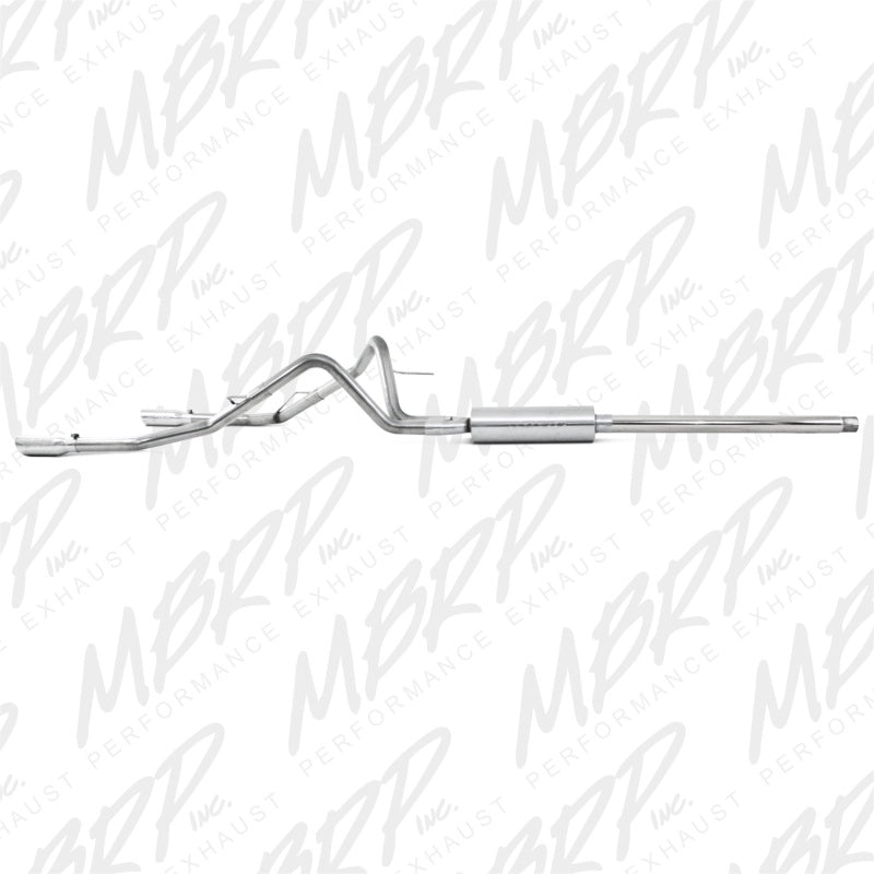 MBRP Armor Plus Series Cat Back Exhaust System for Ford F-150 2004-2008 with 2.5 Inch Diameter and Dual Split Rear Exit