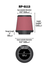 Load image into Gallery viewer, K&amp;N Engineering RP-5113 Universal Cone Air Filter - 5 Inch Inside Diameter, 6.5 Inch Base, Carbon Fiber Look