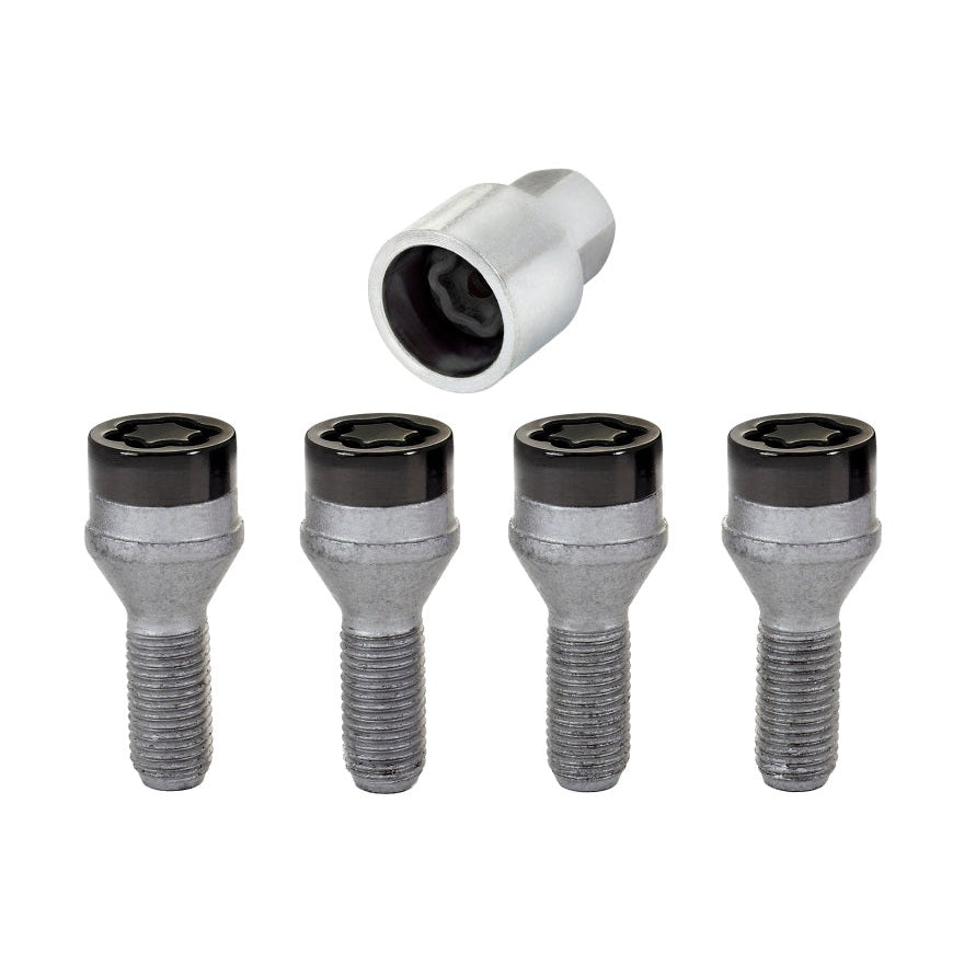 McGard Cone Seat Wheel Lock Bolt Set for BMW - M12 x 1.5, 4-Pack with Key