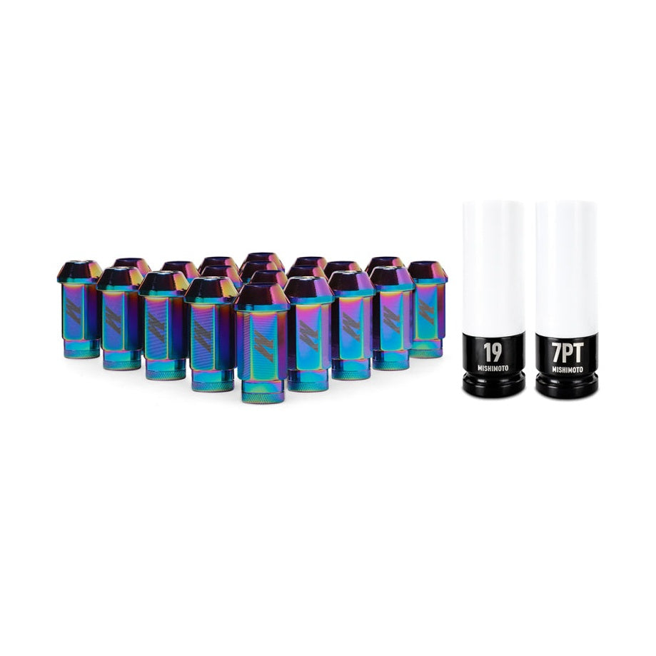 Mishimoto Aluminum Locking Lug Nuts 1/2 x 20 - 23-Piece Set in Neo Chrome