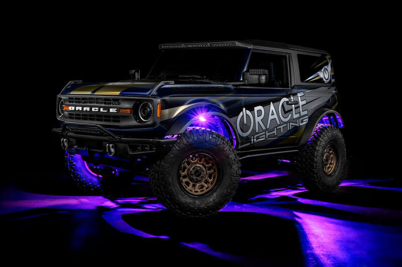 ORACLE Lighting RGB+W Underbody Wheel Well Rock Light Kit - 8 PCS with Bluetooth & Wireless Remote