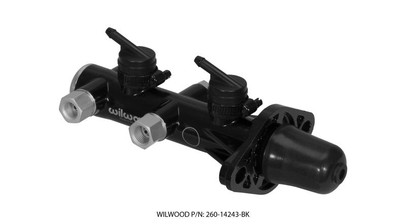 Wilwood Tandem Remote Master Cylinder with 1 Inch Bore - Black Finish