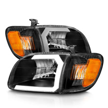 Load image into Gallery viewer, ANZO 00-04 Toyota Tundra Crystal Headlights with Light Bar, Black Housing, Clear Lens - Pair