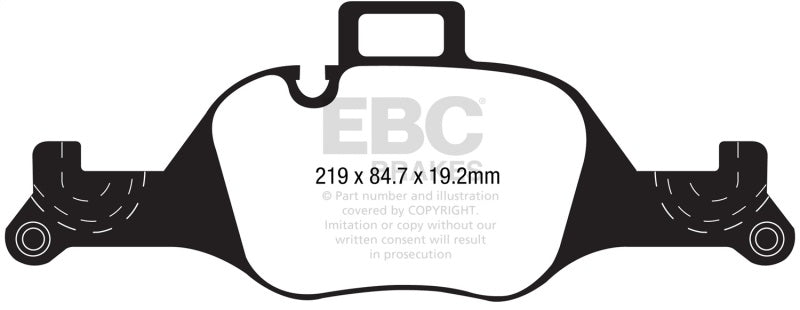 EBC Redstuff Ceramic Low Dust Front Brake Pads for BMW 530i G30 (2017-2019)