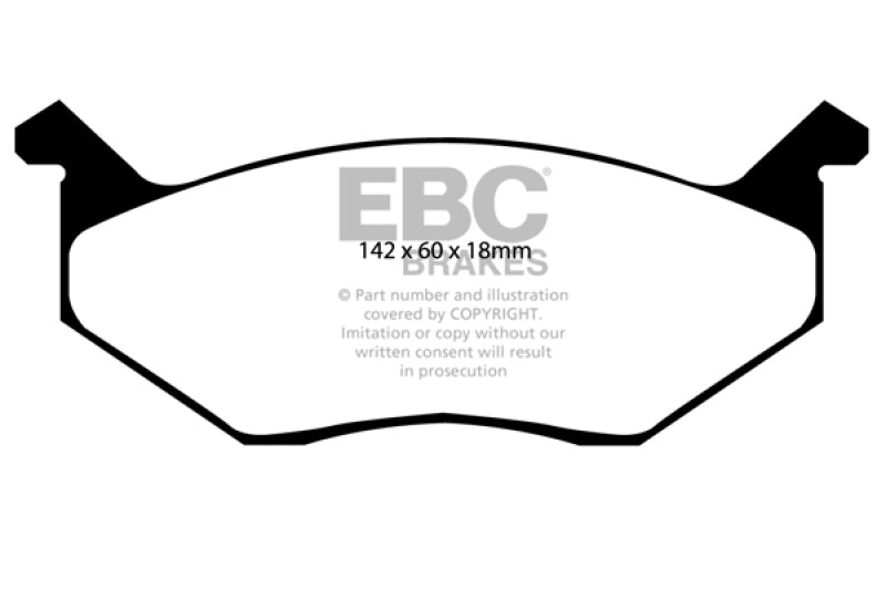 EBC Yellowstuff Front Brake Pads for Chrysler Cordoba 1973 * High-Performance Street and Track Use