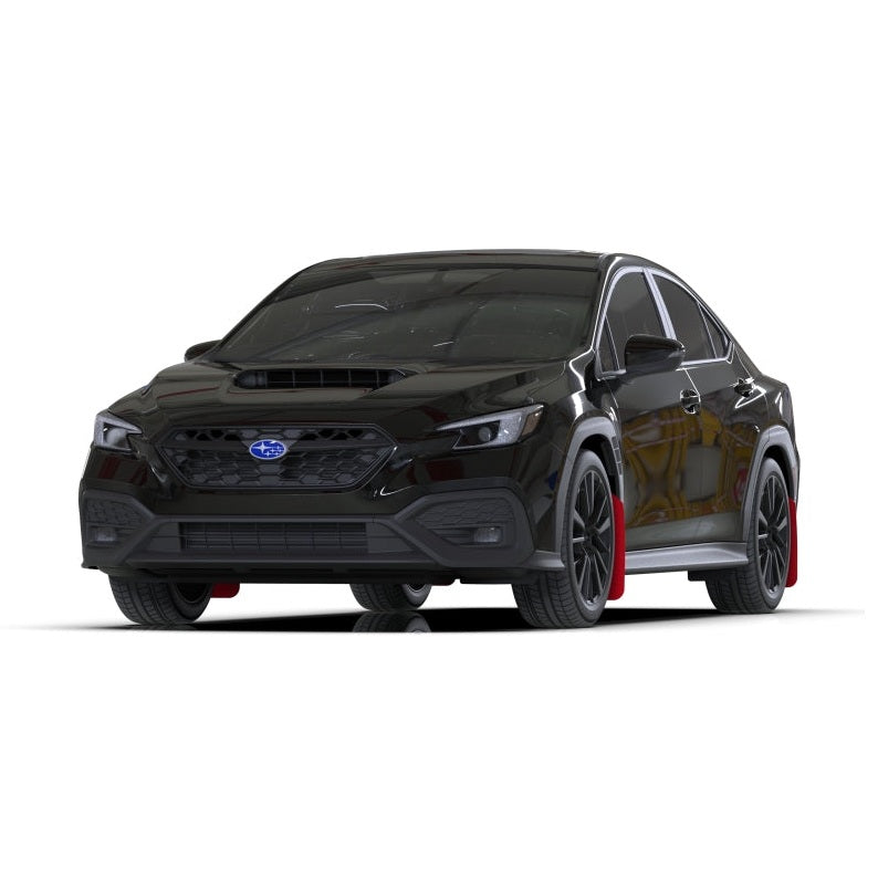 Rally Armor 22-25 Subaru WRX Red UR Mud Flap with Black Logo – Premium Polyurethane, No Drill Installation