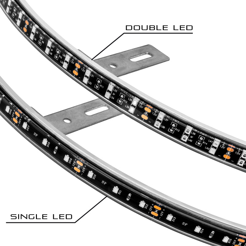 Oracle Lighting Double-Wide LED Wheel Ring Kit - 16.5 Inch White Illuminated Aluminum Rings