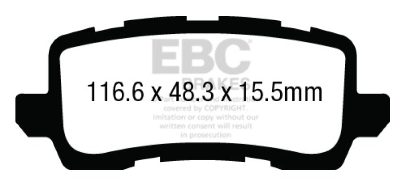EBC Redstuff Ceramic Rear Brake Pads for Acura RLX and TLX * Low Dust, High Performance