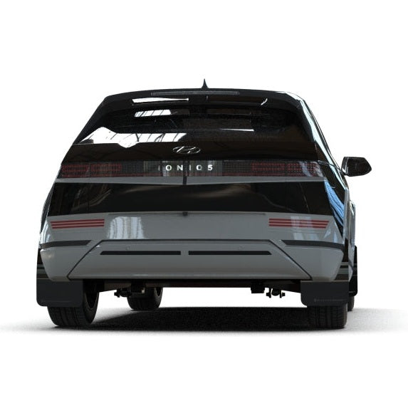 Rally Armor 2025 Hyundai Ioniq 5 PE Black UR Mud Flap with Metallic Black Logo
