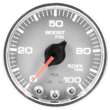 Load image into Gallery viewer, AutoMeter Spek-Pro Boost Gauge 2 1/16 inch 100 PSI with Stepper Motor and Peak/Warning Features