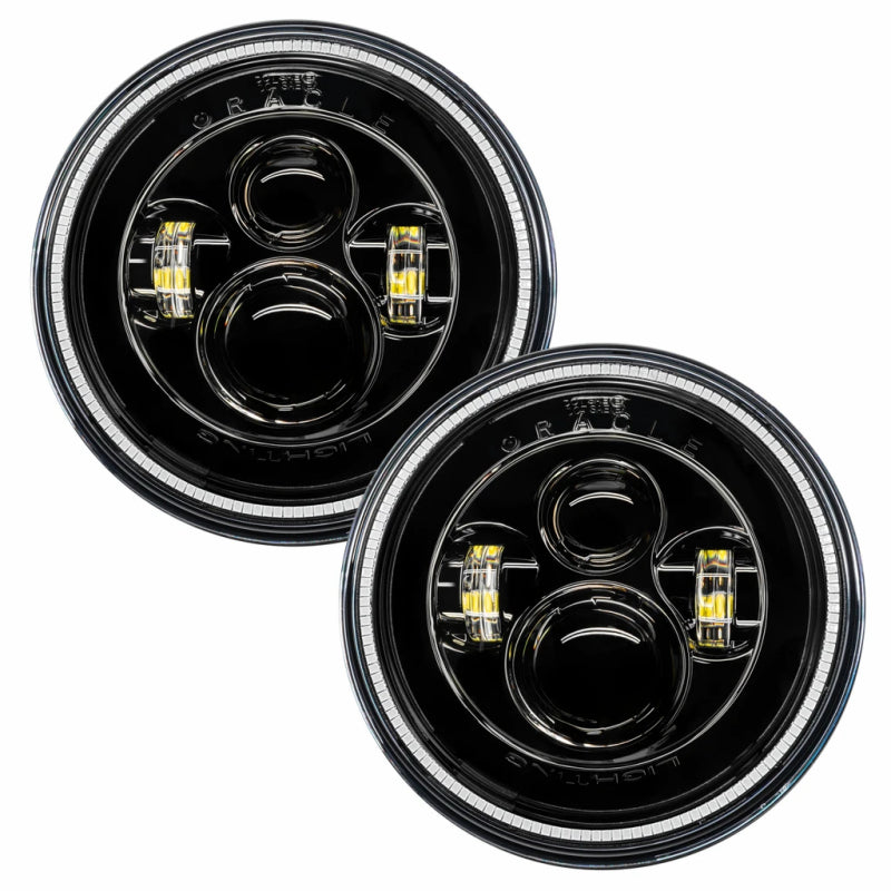 ORACLE Lighting 7-Inch High Powered LED Headlights with Green Halos for Jeep Wrangler 2007-2018