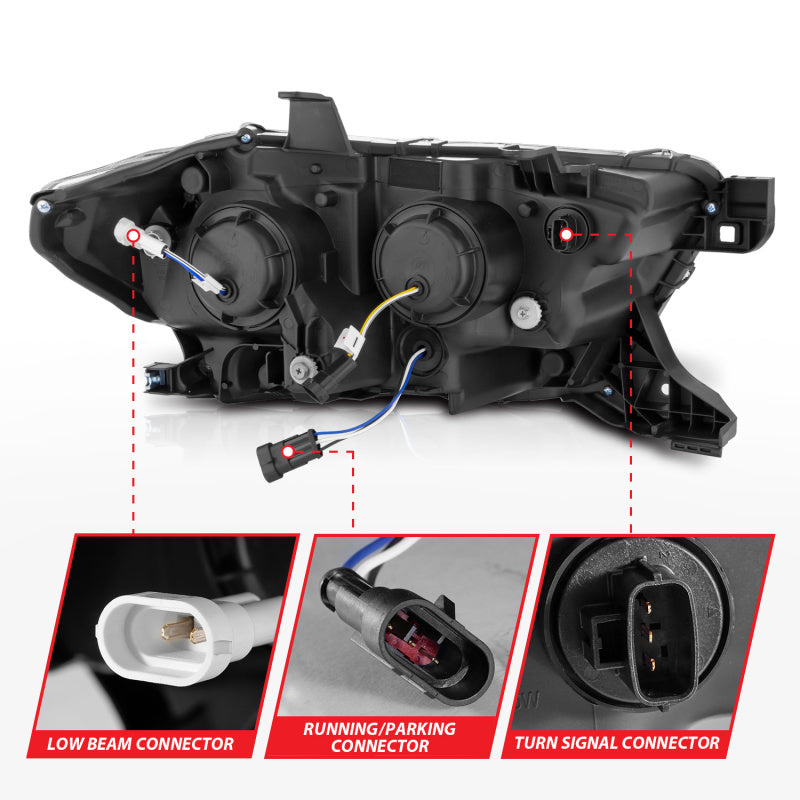 ANZO 16-22 Toyota Tacoma SR/SR5 Full LED Projector Headlight Set with Light Bar and Sequential Turn Signals