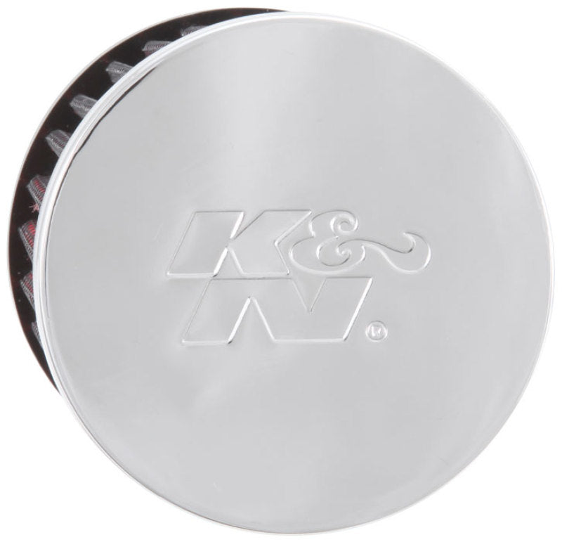 K&N Engineering 62-1490 Rubber Base Chrome Top Push-In Crankcase Vent Filter