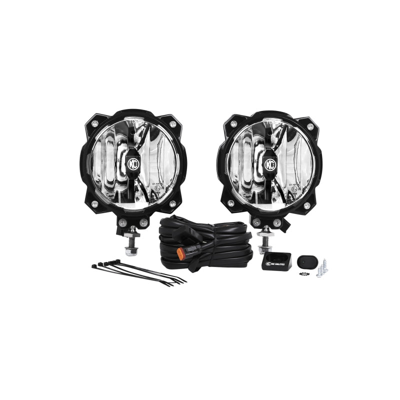 KC HiLiTES 6-inch Pro6 Gravity LED Light Pair Pack with Wide-40 Beam for Off-Road Vehicles