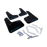 Rally Armor 12-19 Ford Focus ST / 16-19 RS Black UR Urethane Mud Flap with Nitrous Blue Logo