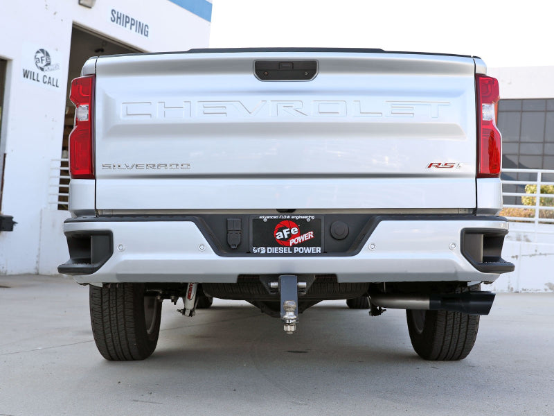 aFe Rebel XD Series 3-Inch Stainless Steel DPF-Back Exhaust System with Dual Black Tips for 2023 GM Trucks L6-3.0L (td) LZ0
