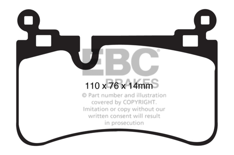 EBC Redstuff Ceramic Low Dust Rear Brake Pads for Mercedes-Benz C63 AMG (W204) * Part Number EBCDP31839C